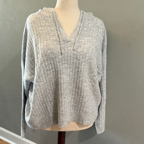 NWT Lucky Brand Ribbed Knit Hooded Sweater